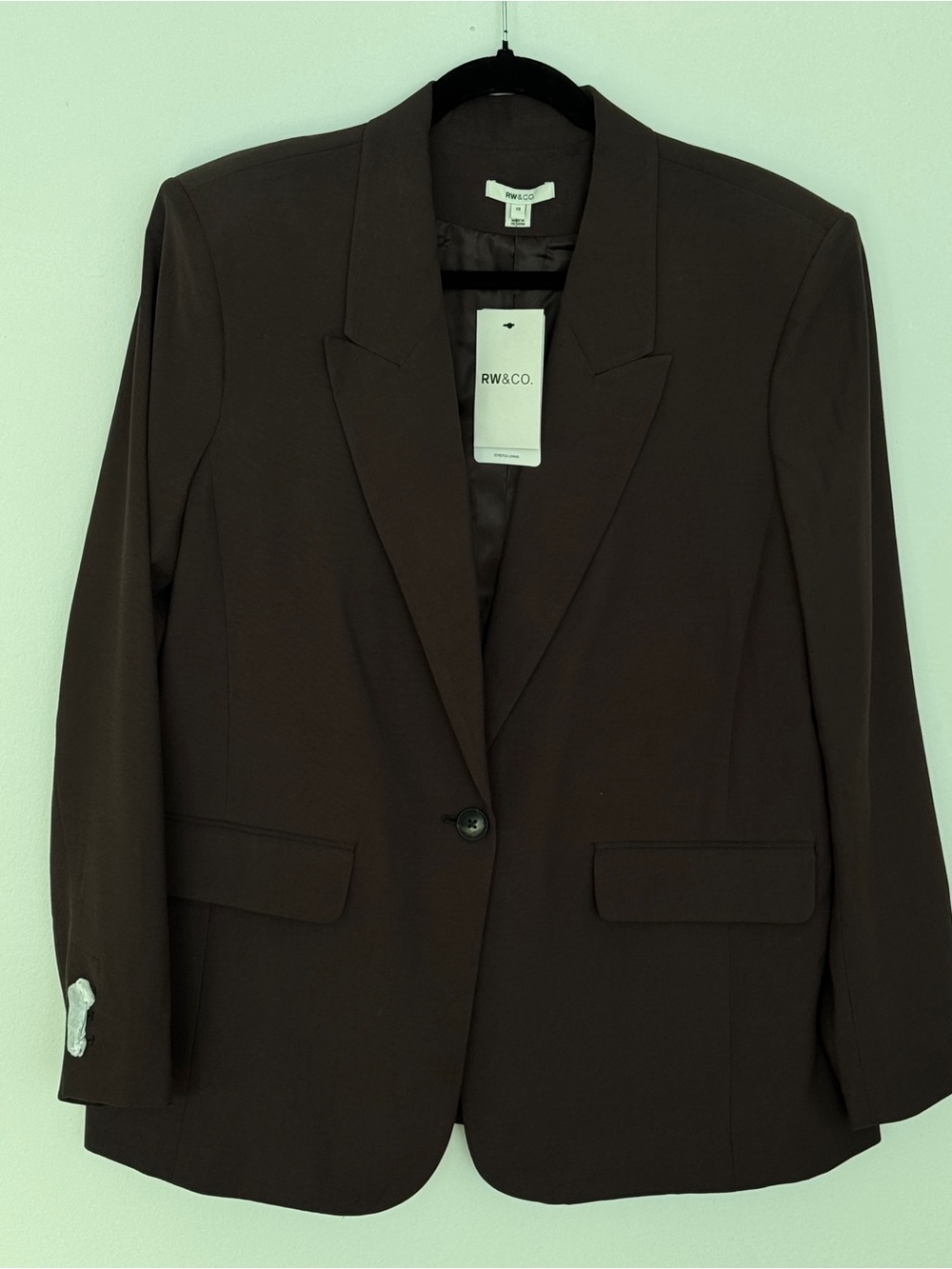 RW&CO. Dark Brown Single-Button Women's Blazer